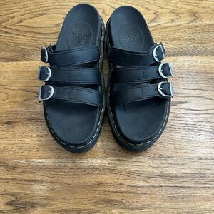 Dr. Martens Black Triple Buckle Sandals